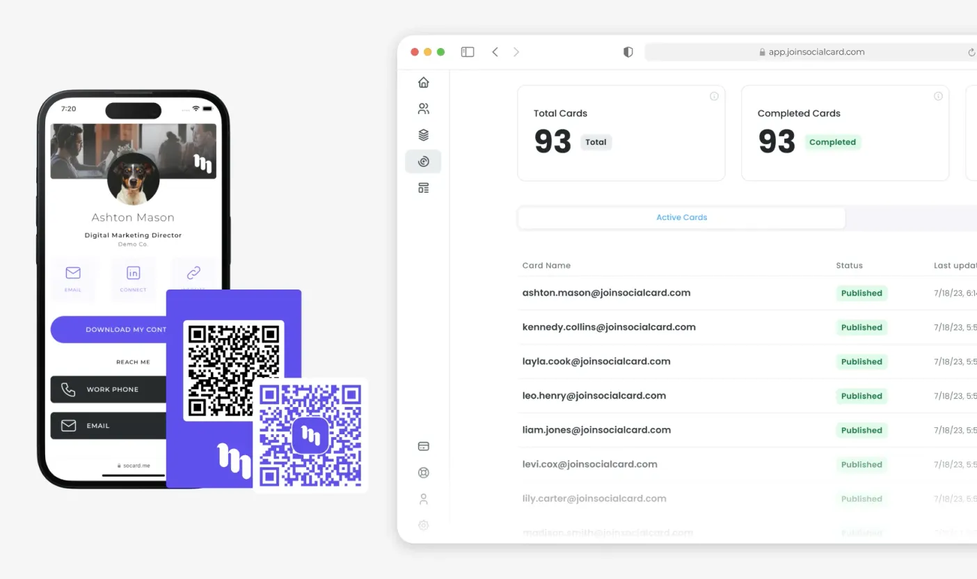 easily manage digital business cards