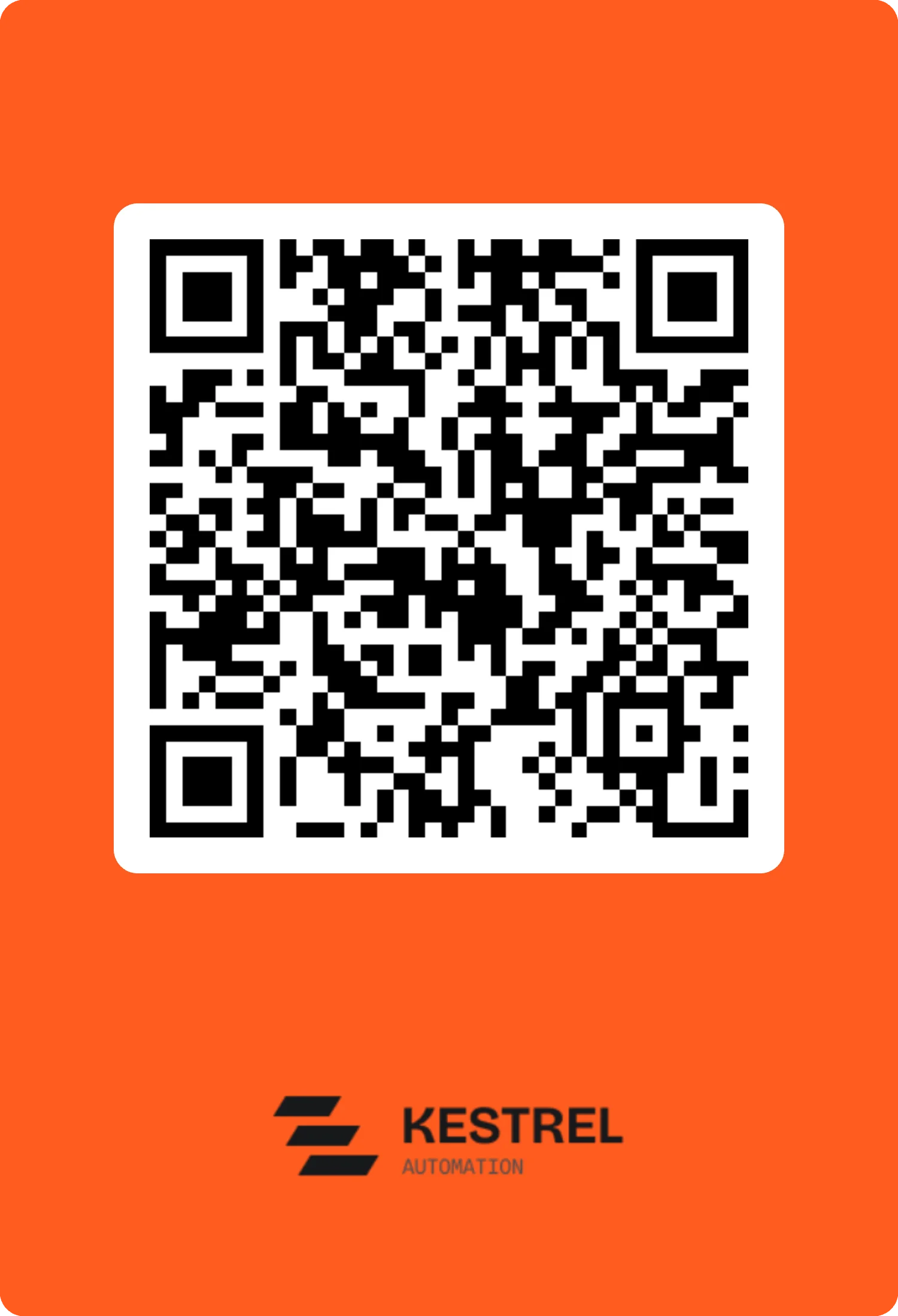 A second branded QR card in a different brand's colours, sized for print and event badges